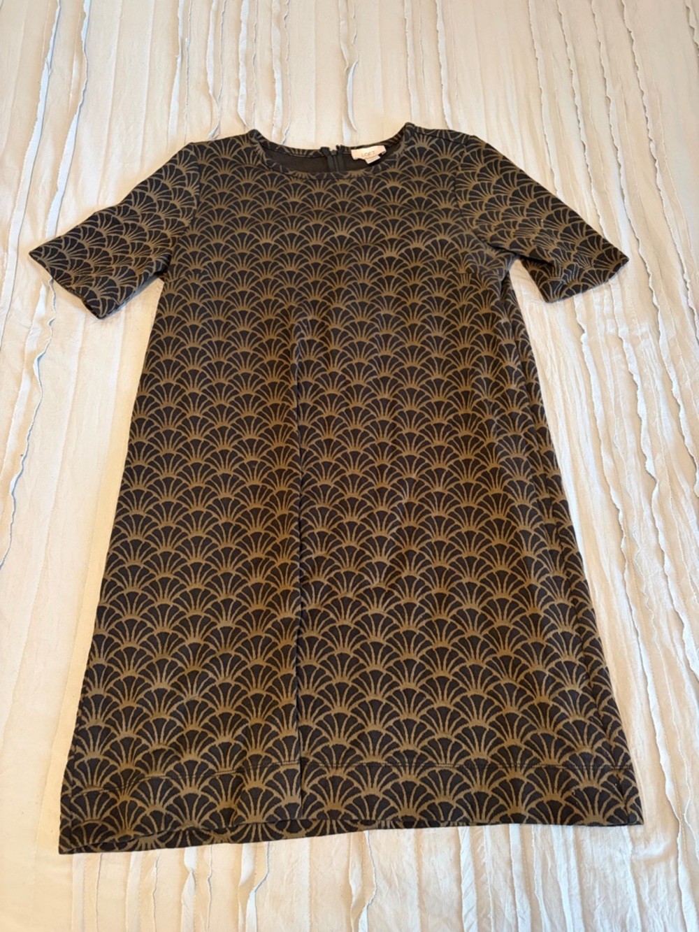 LOFT Patterned A-Line Dress | Size L